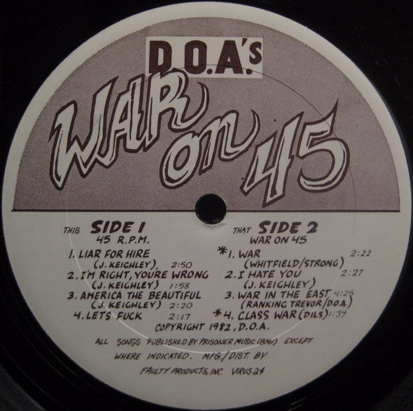 D.O.A. (2) : War On 45 (12")