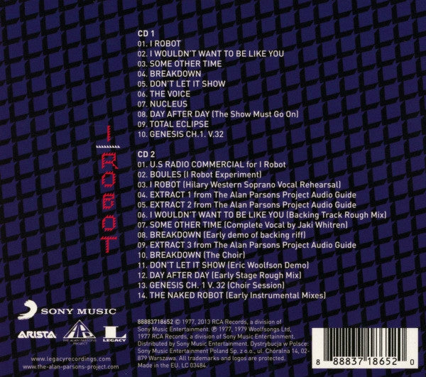 The Alan Parsons Project : I Robot (CD, Album, RE, RM + CD, RM + Dlx, Leg)