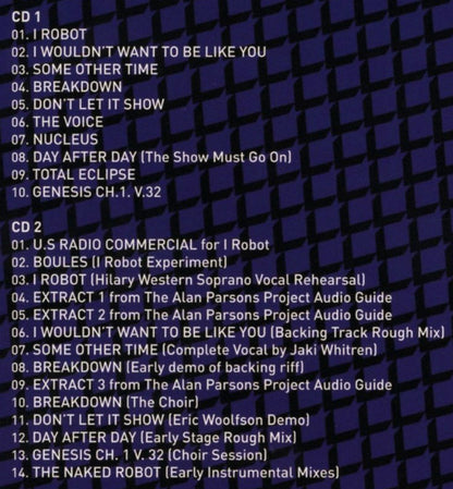 The Alan Parsons Project : I Robot (CD, Album, RE, RM + CD, RM + Dlx, Leg)
