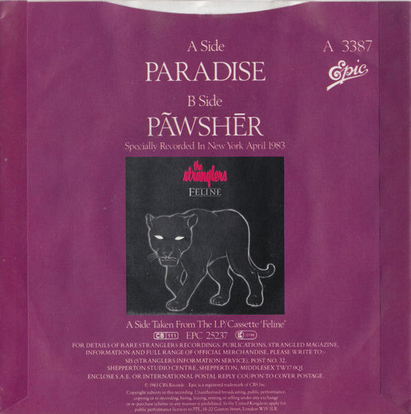 The Stranglers : Paradise (7", Single)