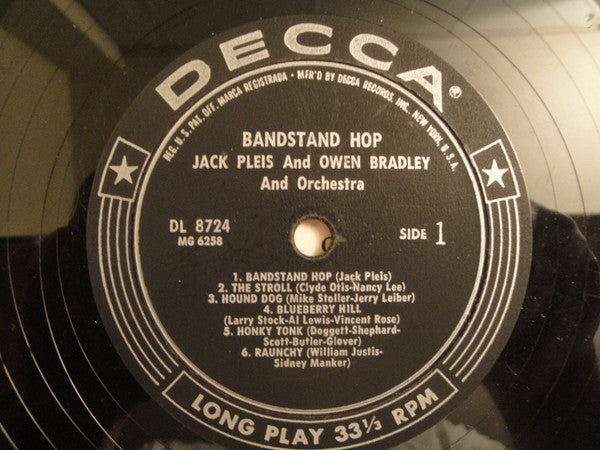 Jack Pleis And Owen Bradley : Bandstand Hop (LP, Album)