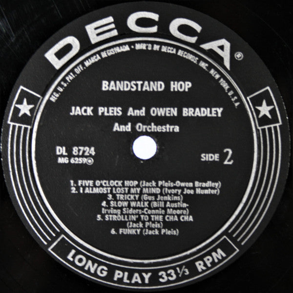 Jack Pleis And Owen Bradley : Bandstand Hop (LP, Album)