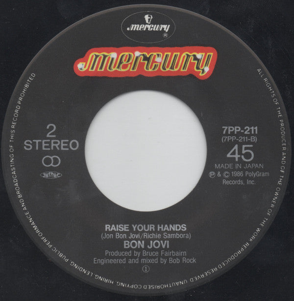 Bon Jovi : You Give Love A Bad Name (7", Single)