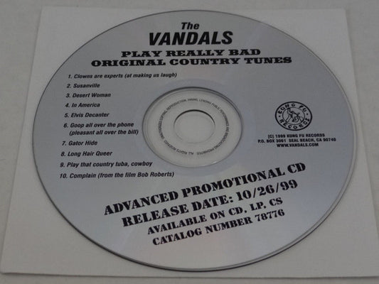 The Vandals : Play Really Bad Original Country Tunes (CD, Advance, Album, Promo, RE)