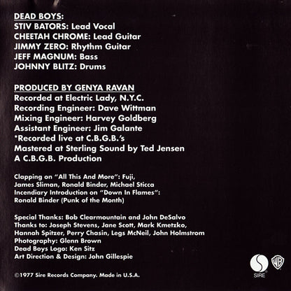 Dead Boys* : Young Loud And Snotty (CD, Album, RE, RP)