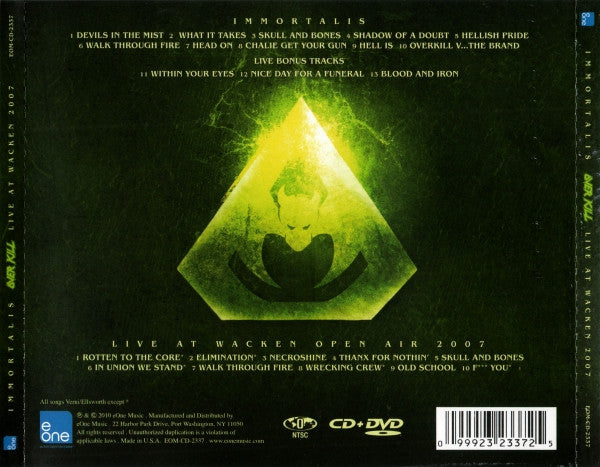 Overkill : Immortalis (CD, Album + DVD-V, NTSC + RE)
