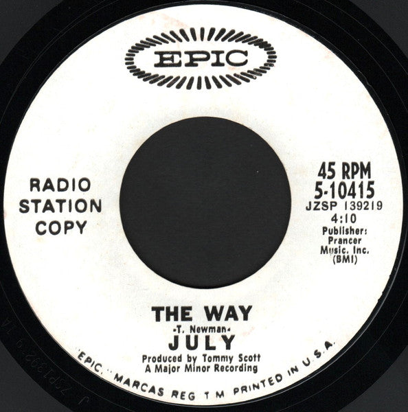 July (3) : Hello, Who's There? (7", Single, Promo)