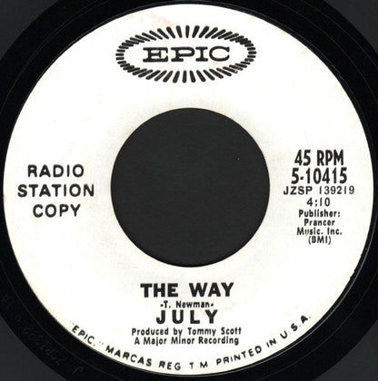 July (3) : Hello, Who's There? (7", Single, Promo)