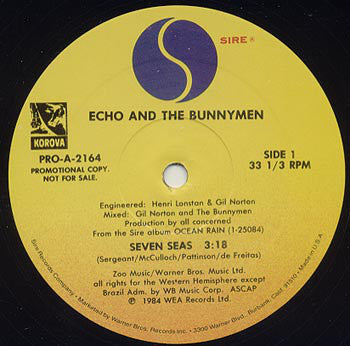 Echo And The Bunnymen* : Seven Seas (12", Promo)