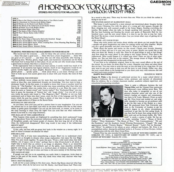 Vincent Price (2) : A Hornbook For Witches, Stories And Poems For Halloween (LP)