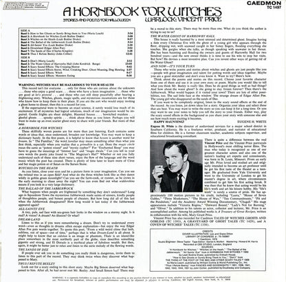 Vincent Price (2) : A Hornbook For Witches, Stories And Poems For Halloween (LP)