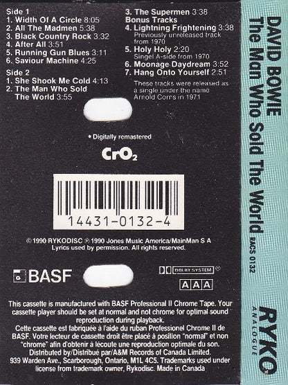 David Bowie : The Man Who Sold The World (Cass, Album, RE, RM)