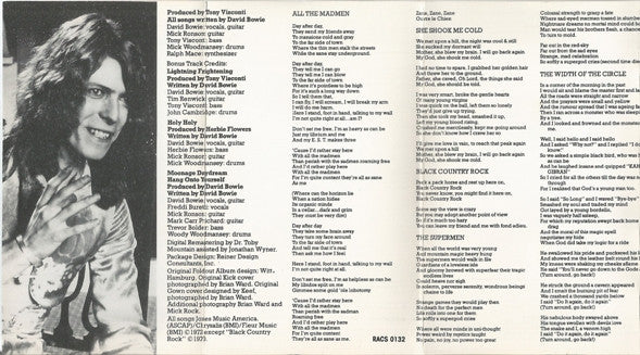 David Bowie : The Man Who Sold The World (Cass, Album, RE, RM)