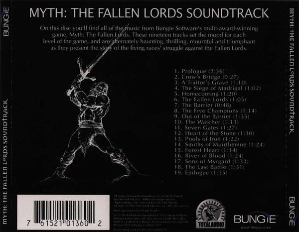 Martin O'Donnell and Michael Salvatori : Myth: The Fallen Lords Soundtrack (CD, Album)