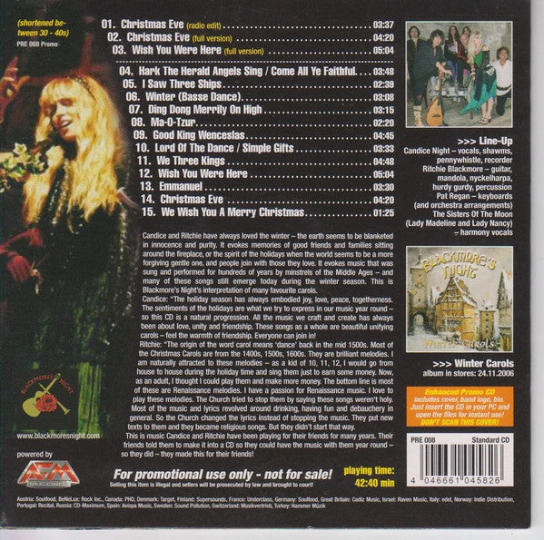Blackmore's Night : Winter Carols (CD, Album, Enh, Promo)