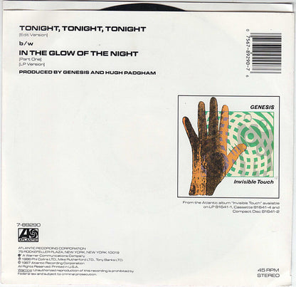 Genesis : Tonight, Tonight, Tonight (7", Single, Promo, SP,)