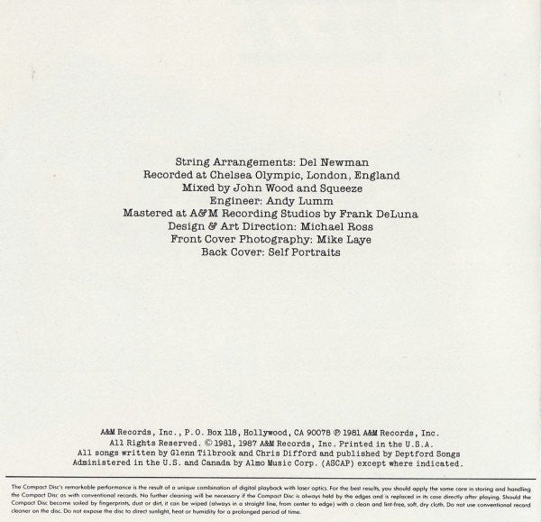 Squeeze (2) : Argybargy (CD, Album, Club, RE, CRC)