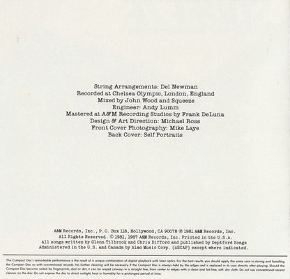 Squeeze (2) : Argybargy (CD, Album, Club, RE, CRC)