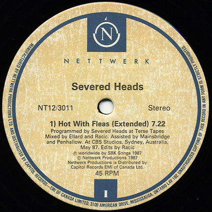 Severed Heads : Hot With Fleas (12", Single)