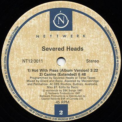 Severed Heads : Hot With Fleas (12", Single)