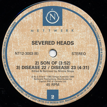 Severed Heads : Twenty Deadly Diseases (12")