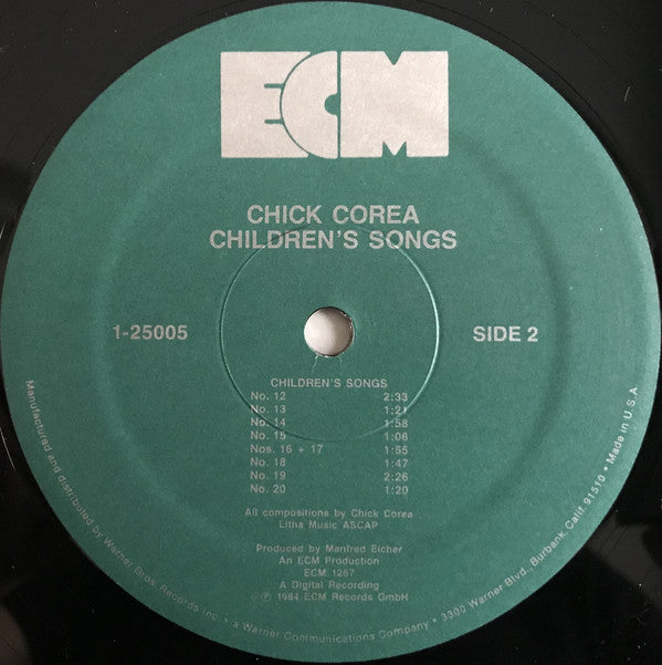 Chick Corea : Children's Songs (LP, Album, Wak)