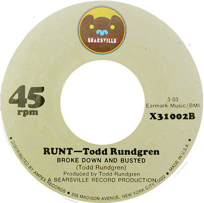 Runt - Todd Rundgren : Be Nice To Me (7", Single)