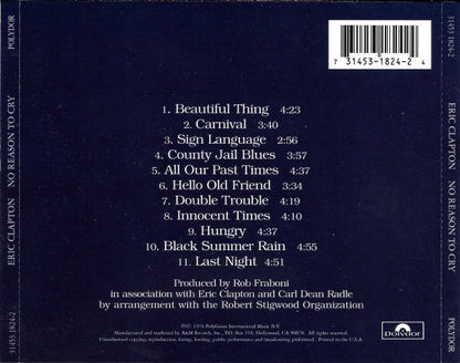 Eric Clapton : No Reason To Cry (CD, Album, RE, RM, UML)