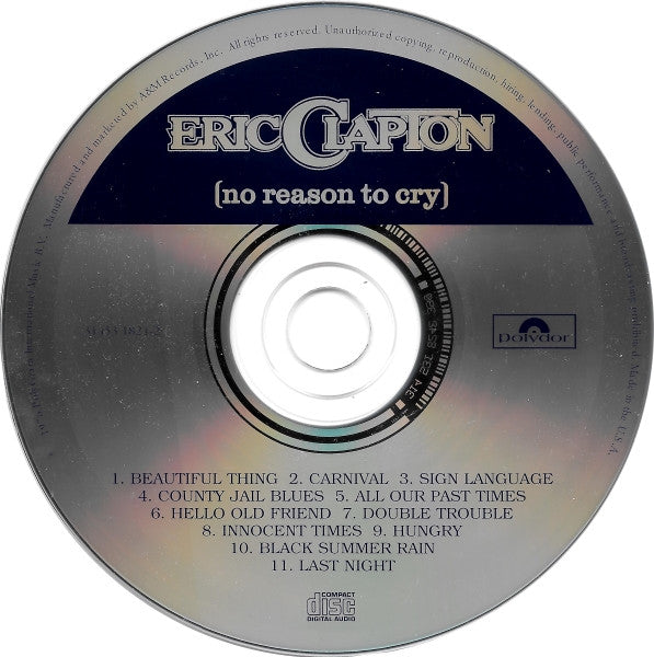 Eric Clapton : No Reason To Cry (CD, Album, RE, RM, UML)