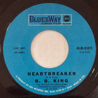 B.B. King : Raining In My Heart / Heartbreaker (7", Single, Styrene)