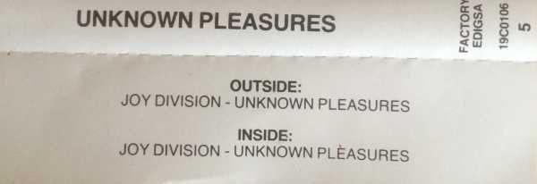 Joy Division : Unknown Pleasures (Cass, Album)