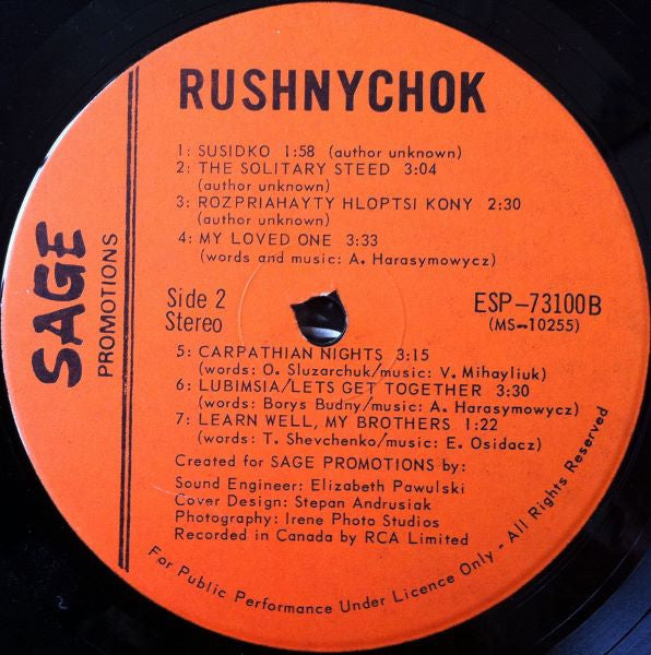 Rushnychok : Volume One (LP, Album)