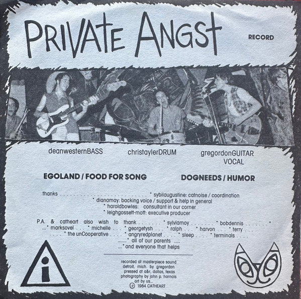 Private Angst : Record (7")