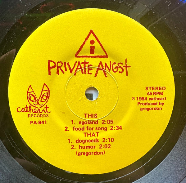 Private Angst : Record (7")