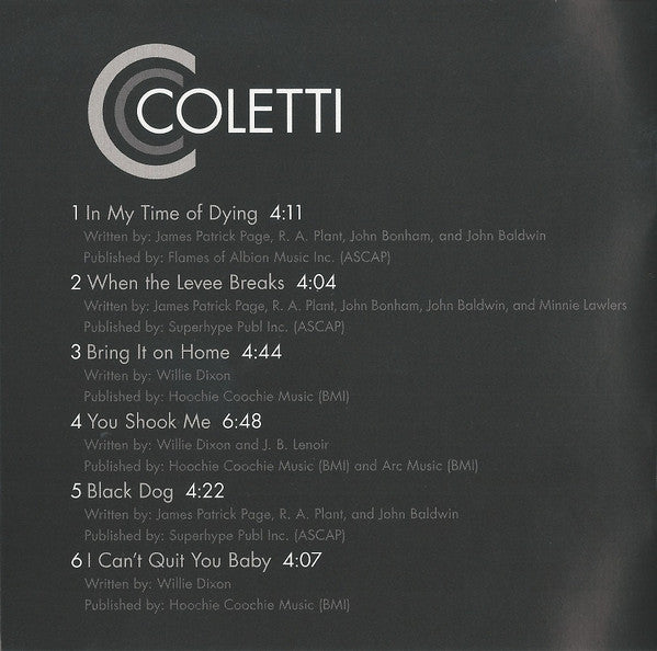 CC Coletti : Bring It On Home (CD, Album)