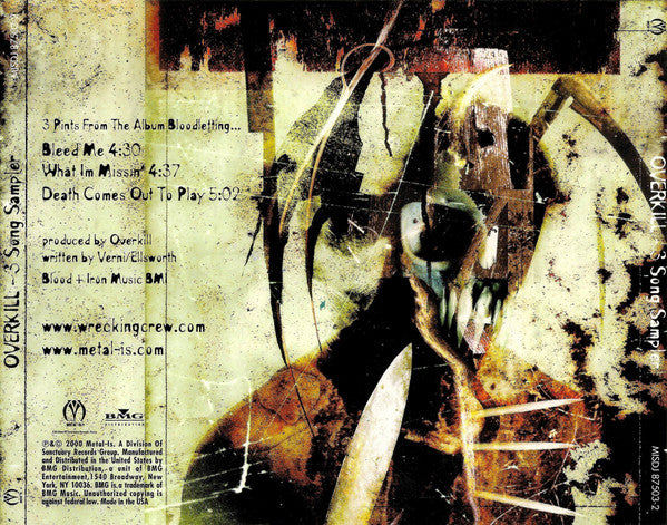 Overkill : 3 Song Sampler (CD, Promo, Smplr)