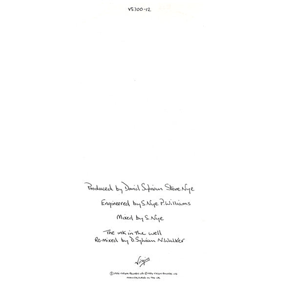 David Sylvian : The Ink In The Well (12", Single, Ltd)