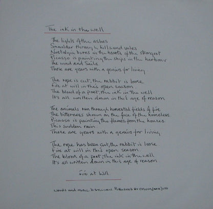 David Sylvian : The Ink In The Well (12", Single, Ltd)