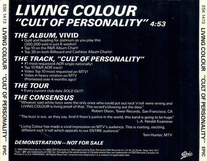 Living Colour : Cult Of Personality (CD, Single, Promo)