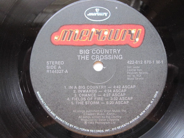 Big Country : The Crossing (LP, Album, Club, RCA)