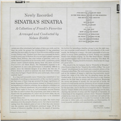 Frank Sinatra : Sinatra's Sinatra (LP, Album, Mono)