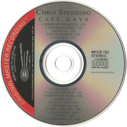 Chris Spedding : Cafe Days (CD, Album, RE, RM, 4 B)