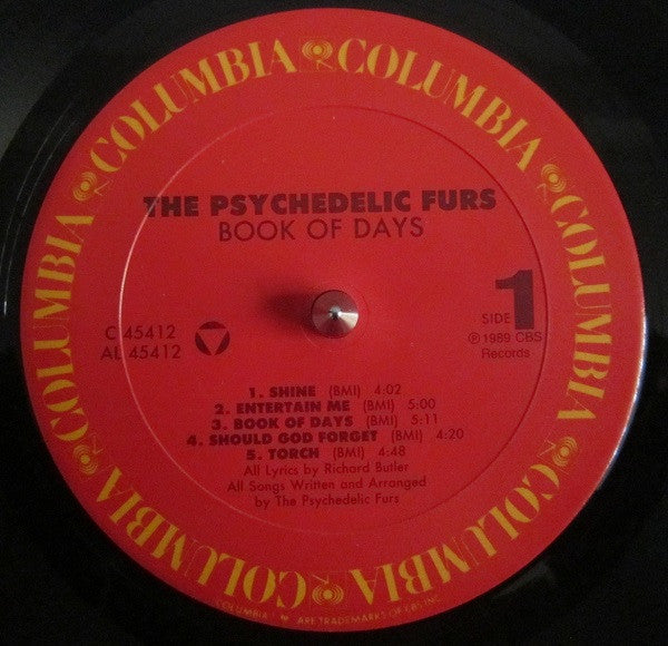 The Psychedelic Furs : Book Of Days (LP, Album)