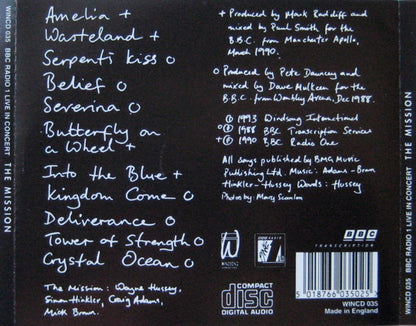 The Mission : BBC Radio 1 Live In Concert ("No Snow, No Show" For The Eskimo) (CD, Album)