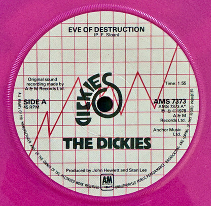 The Dickies : Eve Of Destruction / Doggie Do (7", Single, Pin)