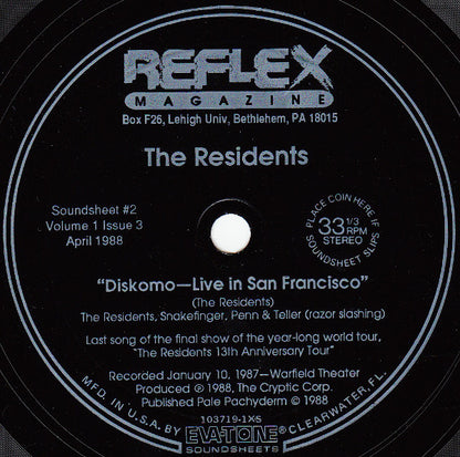 The Residents : Diskomo - Live In San Francisco (Flexi, 6", Shape, S/Sided)