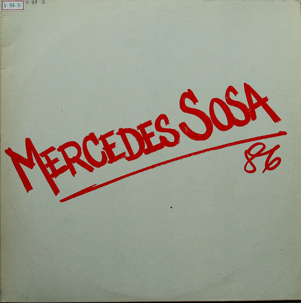 Mercedes Sosa : Mercedes Sosa '86 (LP)