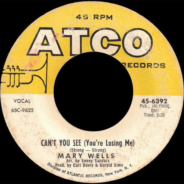 Mary Wells : Dear Lover / Can't You See (You're Losing Me) (7", Single, Styrene)