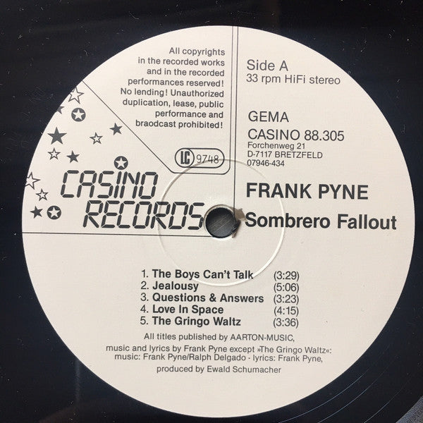 Frank Pyne : Sombrero Fallout (LP)