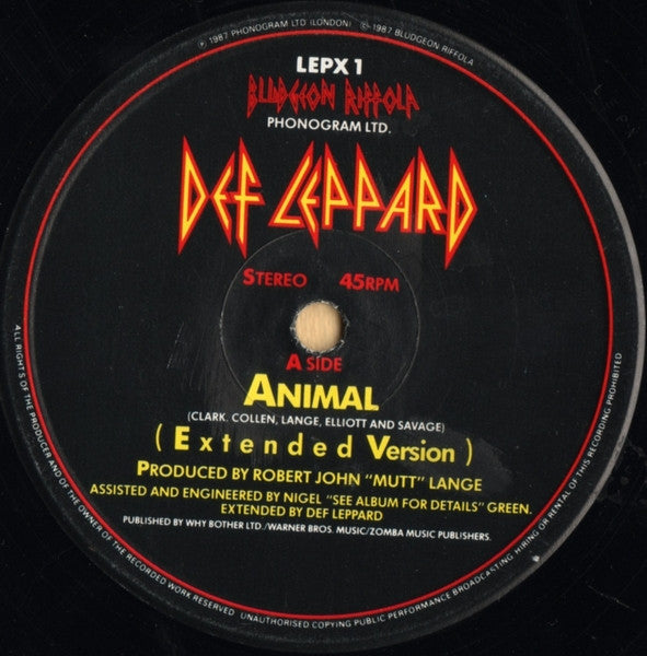 Def Leppard : Animal (12", Single)